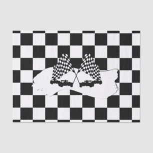 The Checker Flag and Race Cars Reserved Tissue Paper