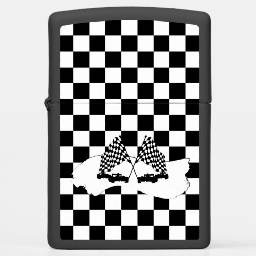 The Checker Flag and Race Cars Zippo Lighter