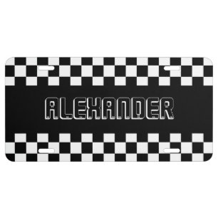The Checker Flag Name License Plate