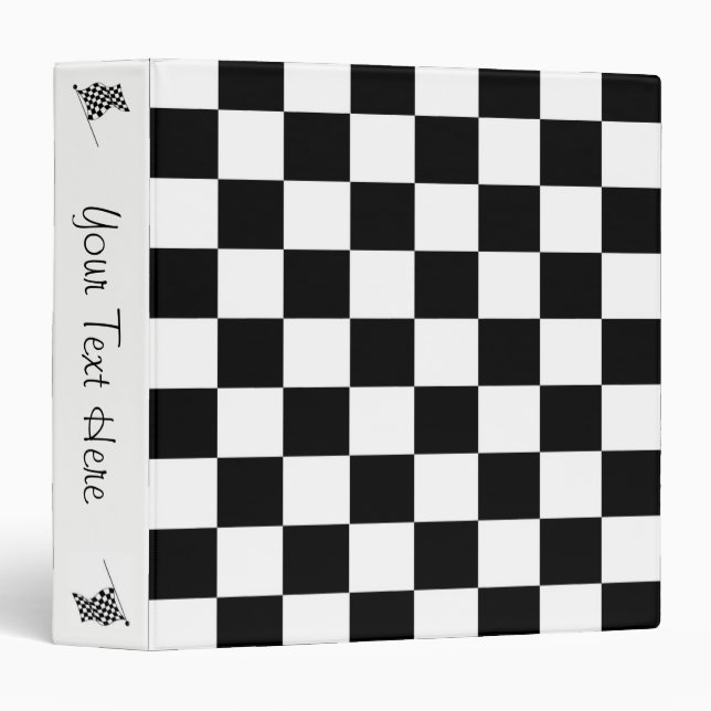 The Checker Flag Personal 3 Ring Binder (Front/Spine)