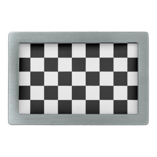 The Checker Flag Rectangular Belt Buckle