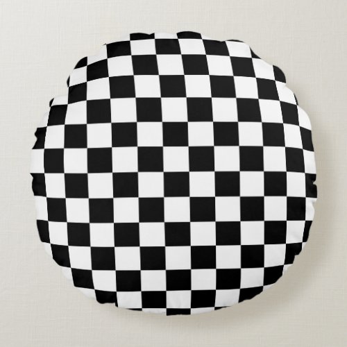 The Checker Flag Round Pillow