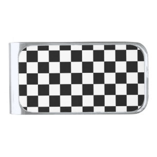 The Checker Flag Silver Finish Money Clip