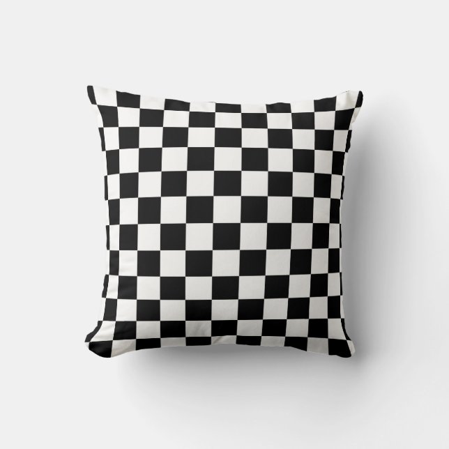 The Checker Flag Throw Pillow (Front)