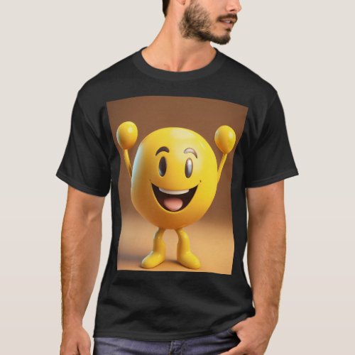 The Cheerful Coin Character with a Personality T_Shirt