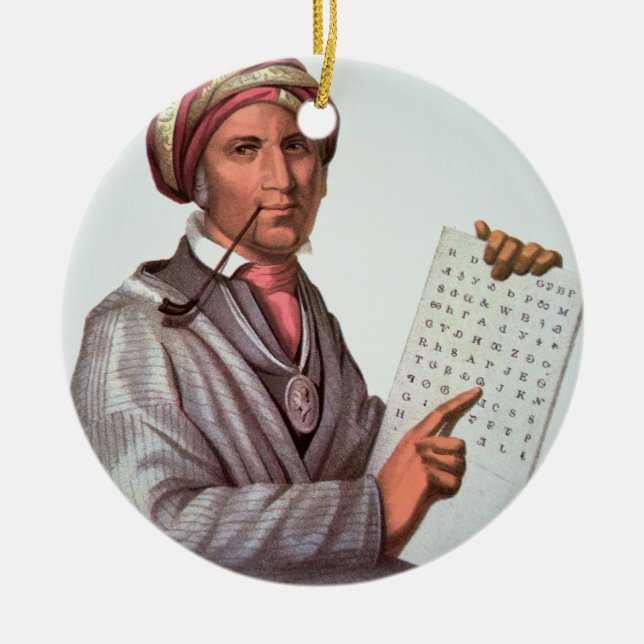The Cherokee Scholar, Sequoyah (1776-1843) (colour Ceramic Ornament (Front)