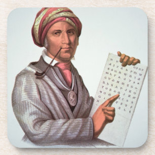 The Cherokee Scholar, Sequoyah (1776-1843) (colour Coaster