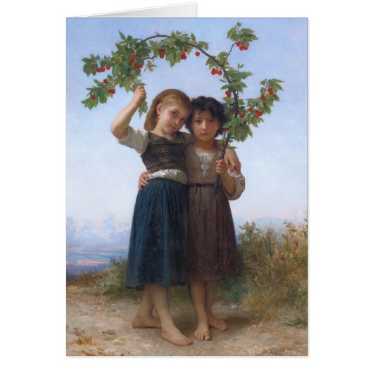 The Cherry Branch by Bouguereau Cards (Front)