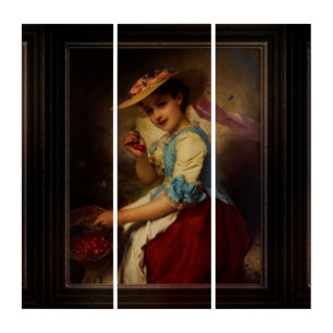 The Cherry Girl by Adolphe Piot Triptych