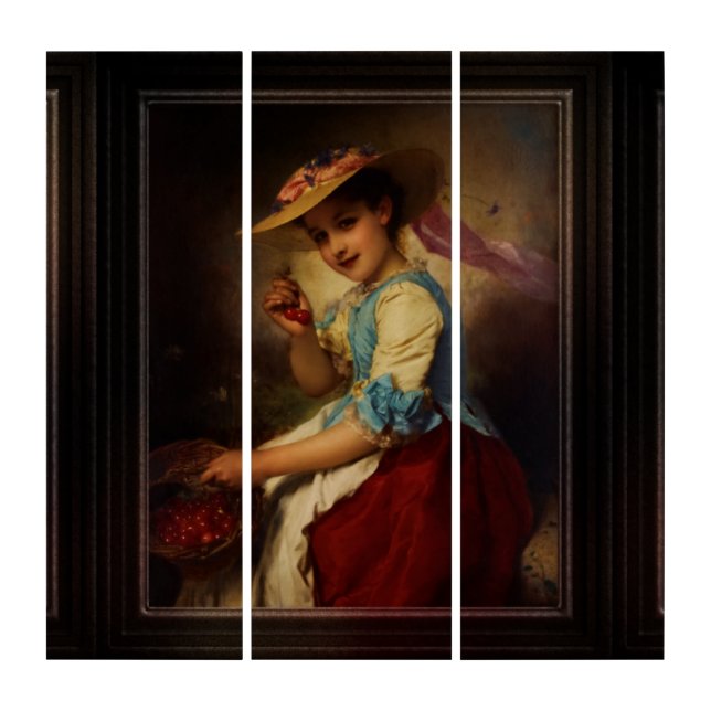 The Cherry Girl by Adolphe Piot Triptych (Front)