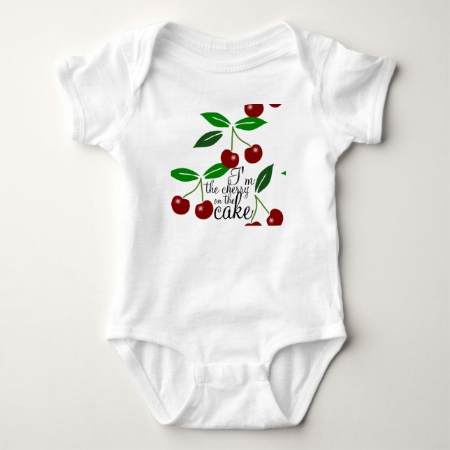 The Cherry On The Cake Baby Bodysuit (Front)