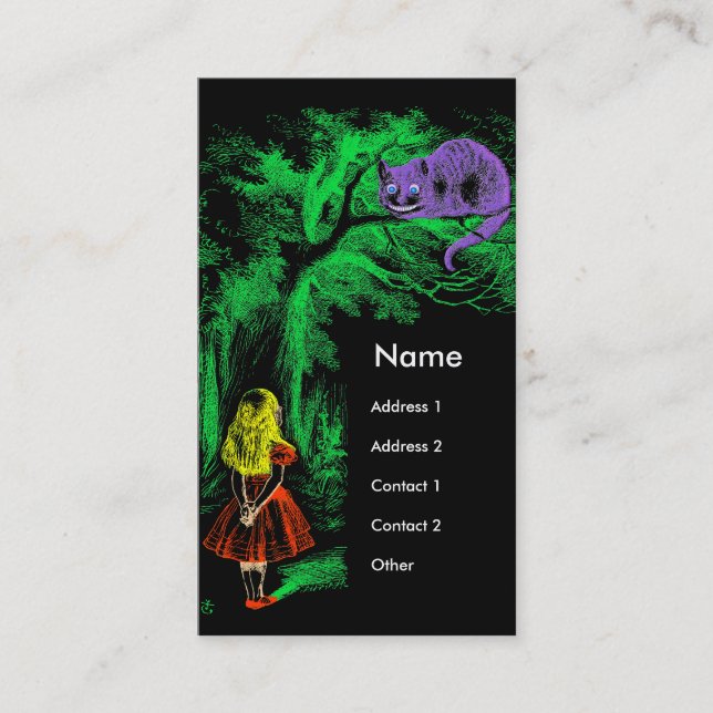 "The Cheshire Cat" from "Alice in Wonderland" Business Card (Front)
