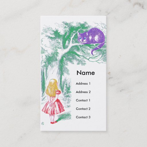 Customizable "The Cheshire Cat" from "Alice in Wonderland" Business Cards