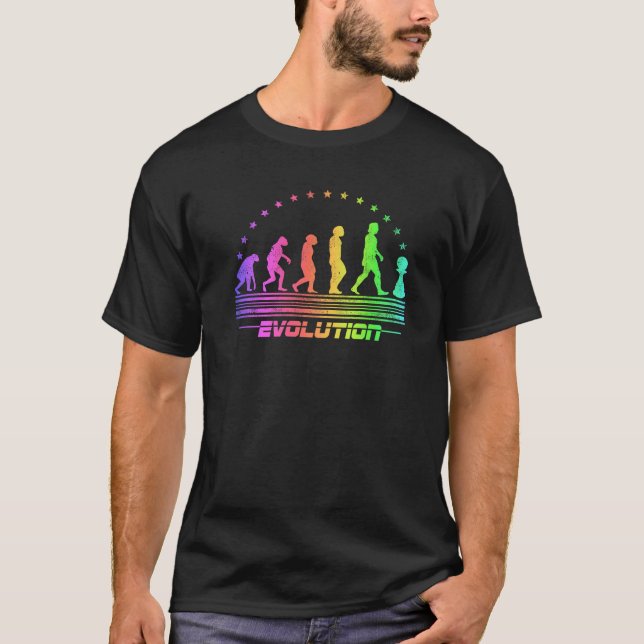 The Chess Evolution Retro Checkmate Men Chess Prem T-Shirt (Front)