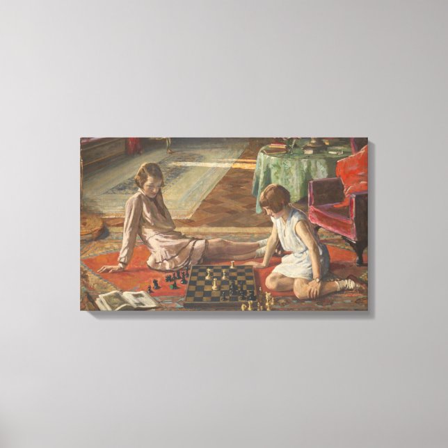 The Chess Players (by John Lavery) Canvas Print (Front)