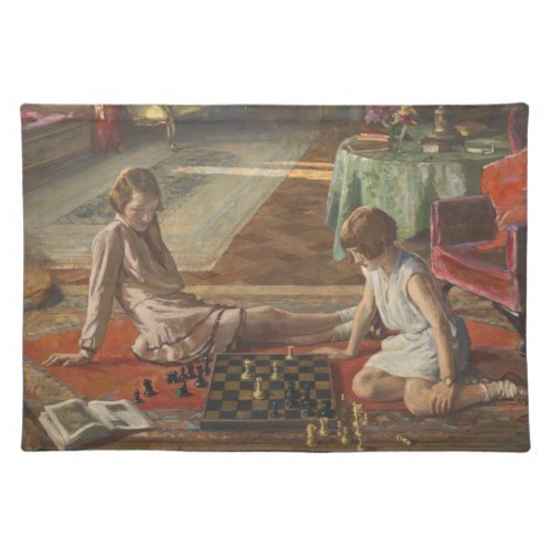 The Chess Players by John Lavery Cloth Placemat
