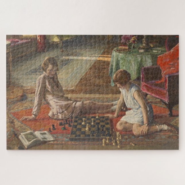 The Chess Players (by John Lavery) Jigsaw Puzzle (Horizontal)