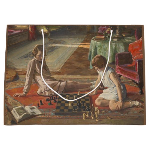 The Chess Players by John Lavery Large Gift Bag