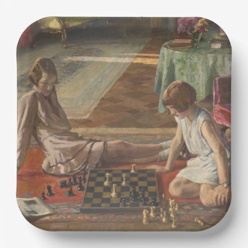 The Chess Players by John Lavery Paper Plates