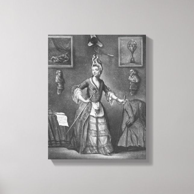 The Chevalier d'Eon, dressed as a woman Canvas Print (Front)