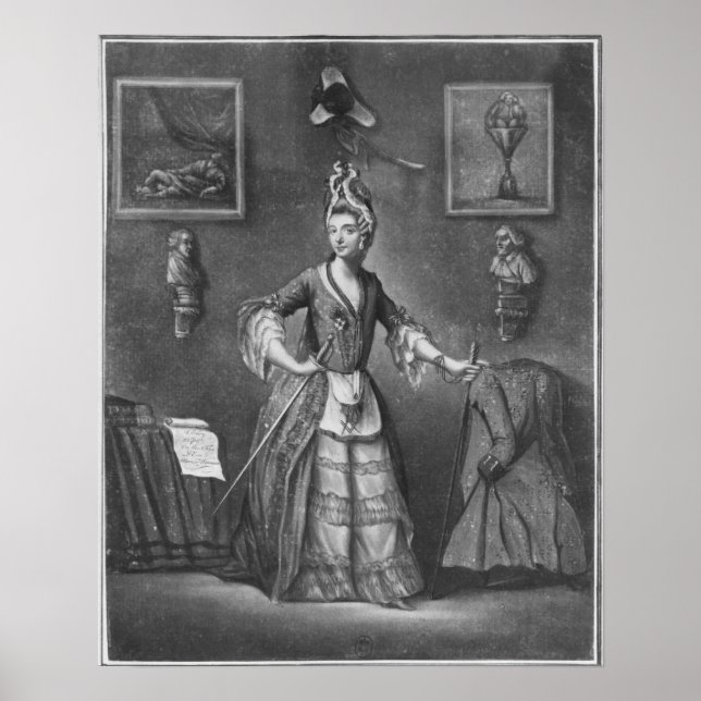 The Chevalier d'Eon, dressed as a woman Poster (Front)