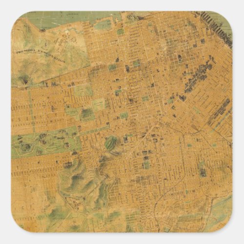 The Chevalier  Map of San Francisco Square Sticker