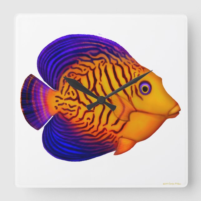 The Chevron Tang Reef Fish Wall Clock (Front)