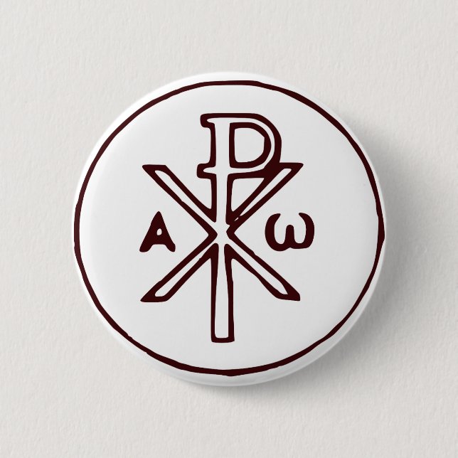 The Chi-Rho Christogram symbol  Button (Front)