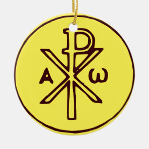 The Chi-Rho Christogram symbol Ceramic Ornament