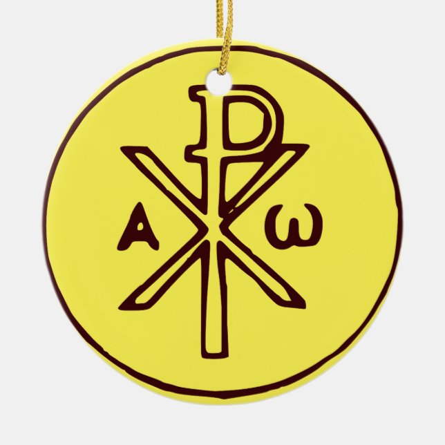 The Chi-Rho Christogram symbol  Ceramic Ornament (Front)
