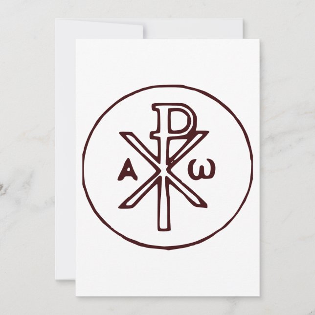 The Chi-Rho Christogram symbol  Invitation (Front)