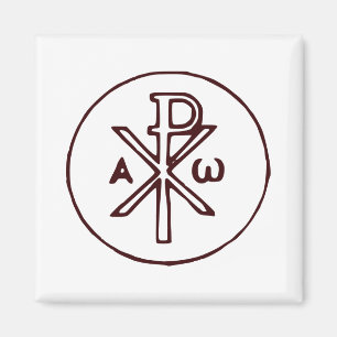 The Chi-Rho Christogram symbol Magnet
