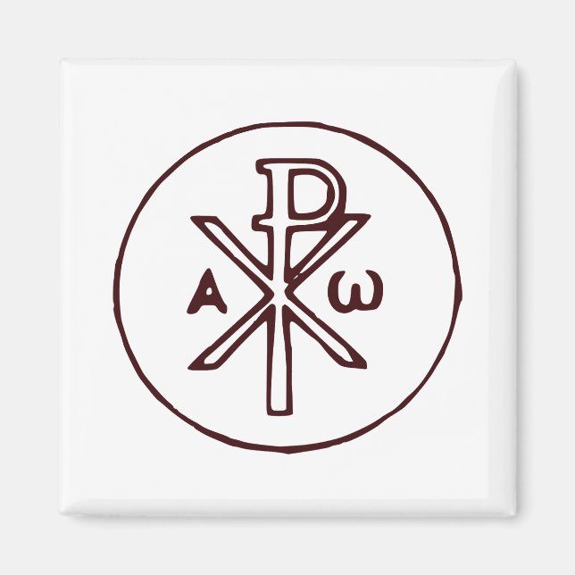 The Chi-Rho Christogram symbol  Magnet (Front)