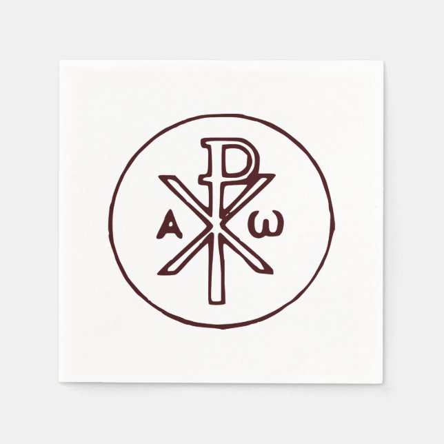 The Chi-Rho Christogram symbol  Napkins (Front)