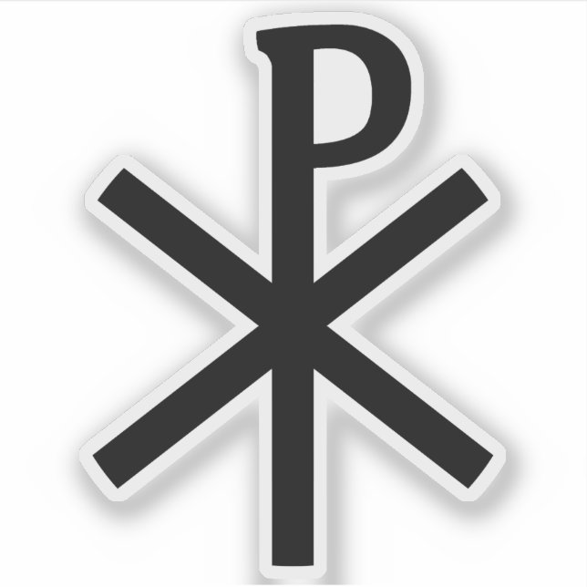 The Chi-Rho Cross (black) Sticker (Front)