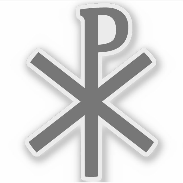 The Chi-Rho Cross (grey) Sticker (Front)