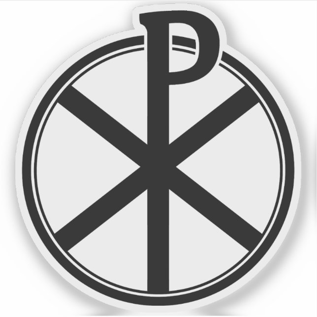 The Chi-Rho Cross - v3 (black) Sticker (Front)