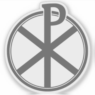The Chi-Rho Cross - v3 (grey) Sticker