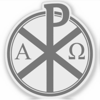 The Chi-Rho Cross - v4 (grey) Sticker