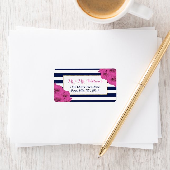 The Chic Modern Luxe Wedding Collection Pink Roses Label (Insitu)
