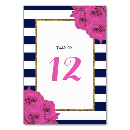 The Chic Modern Luxe Wedding Collection Pink Roses Table Number