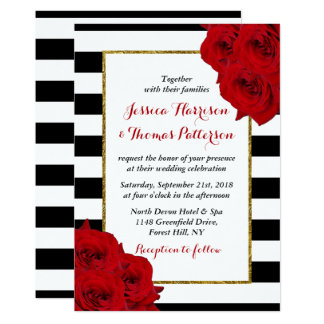 The Chic Modern Luxe Wedding Collection- Red Roses Card