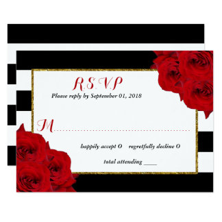 The Chic Modern Luxe Wedding Collection- Red Roses Card