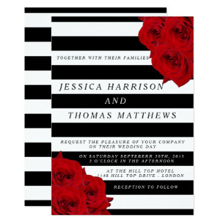 The Chic Modern Luxe Wedding Collection- Red Roses Card