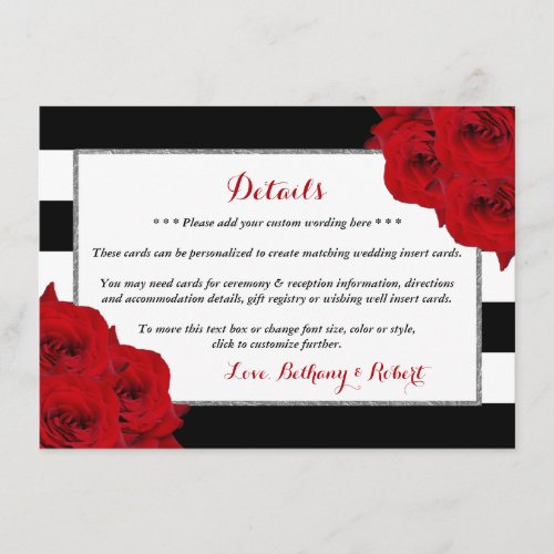 The Chic Modern Luxe Wedding Collection_ Red Roses Enclosure Card