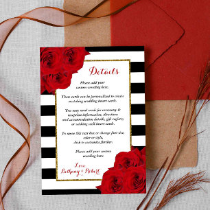 The Chic Modern Luxe Wedding Collection- Red Roses Enclosure Card