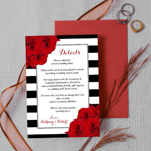 The Chic Modern Luxe Wedding Collection- Red Roses Enclosure Card