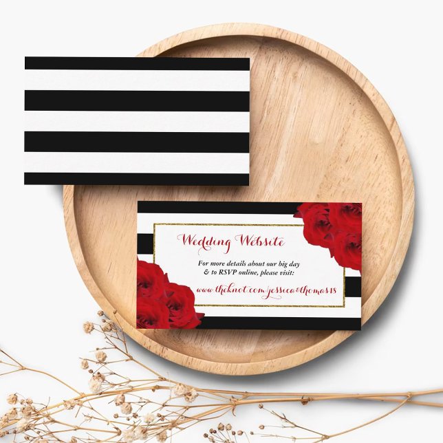 The Chic Modern Luxe Wedding Collection- Red Roses Enclosure Card (Creator Uploaded)