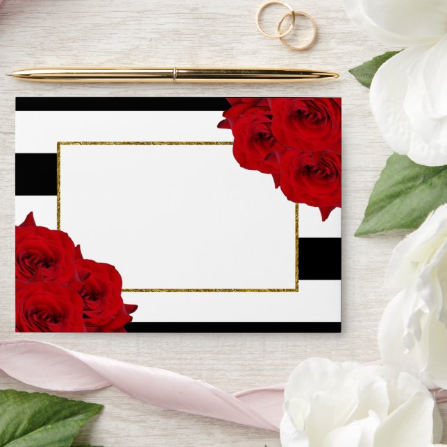 The Chic Modern Luxe Wedding Collection- Red Roses Envelope (Wedding)