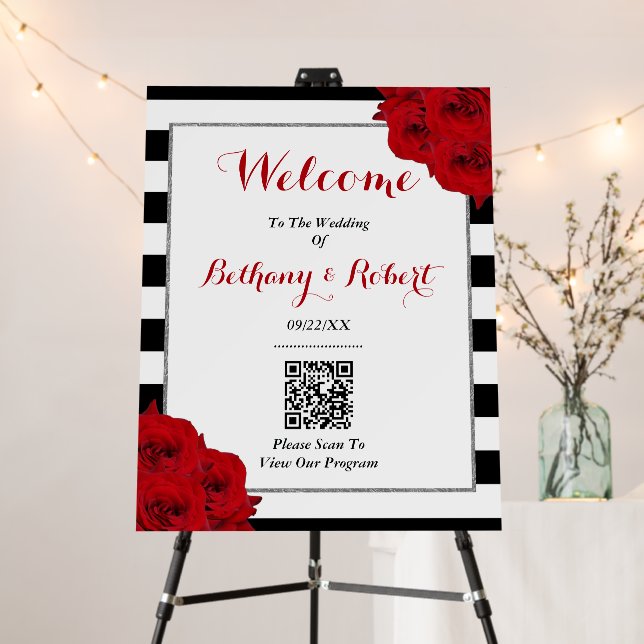 The Chic Modern Luxe Wedding Collection- Red Roses Foam Board (In Situ (Stand))